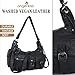 Angel Kiss Hobo Bag for Women Small, Soft Vegan Leather Shoulder Purses and Handbag with Multi-Pocket, Retro Tote Bag Crossbody with Top-Handle and Removable Strap,Black
