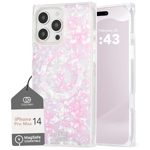 Image of COCOMII Rectangle for iPhone 14 Pro Max Case, Hot Pink Opal