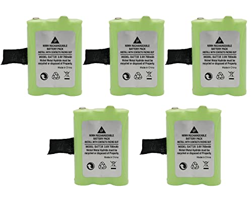 Karier 5 peças BATT3R 700mAh 3,6V Ni-MH bateria compatível com Midland AVP14 LXT600 LXT630 LXT633 T50 T51 T55 T60 T61 T65 X-Talker Radios