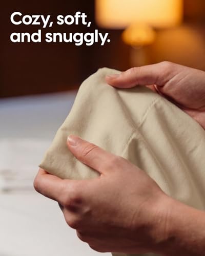 Image of Sleepy Town Queen Size Bed Sheets - 4 Piece - Queen Sheet Set - Extra Soft, Comfy & Cooling - Easy Care - Shrinkage, Wrinkle & Fade Resistant - Brushed Microfiber - Deep Pocket Bed Sheets (Cream)