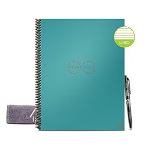 Rocketbook Core Reusable Smart Notebook | Innovative, Eco-Friendly, Digitally Connected Notebook with Cloud Sharing Capabilities | Lined, 8.5″ x 11″, 32 Pg, Neptune Teal, with Pen, Cloth, and App Included