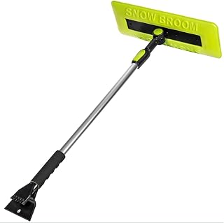 57″ Extendable Snow Broom & Ice Scraper (462000) – Snow Removal for Cars, SUVs & Solar Panels, Wide Foam Head Protects Surfaces, Quick Large-Area Snow Clearing, Non-Scratch Design, Pin-Lock Extension