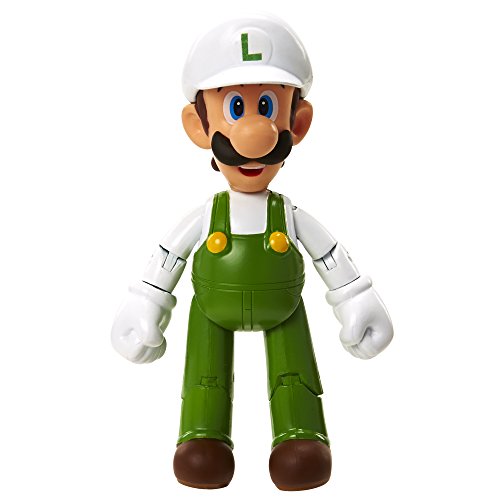 Figura Fire Luigi de 10 cm con accesorio Fire Flower 2