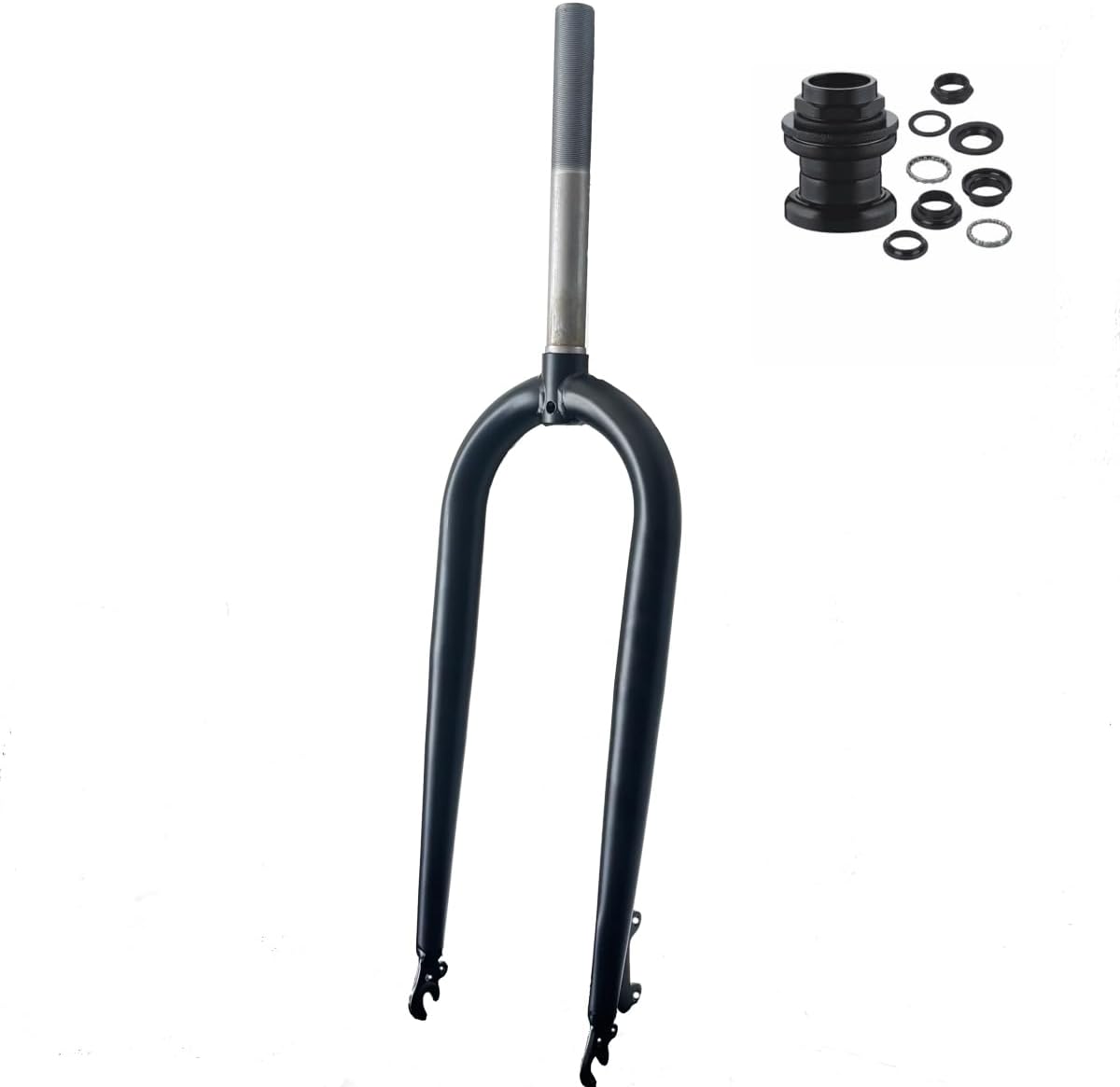 CDHPOWER 26X4 Fat Tire Bike Fork, Disc Brake Steerer 215mm, Steel Rigid Bike Fork 1" Threaded Bicycle Front Fork