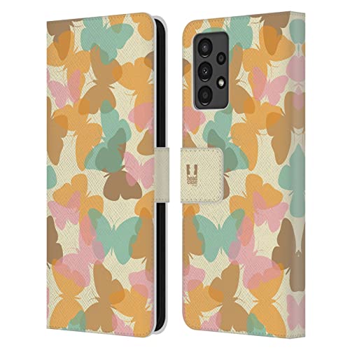 Étui portefeuille cuir anti-choc Samsung Galaxy A13 motif papillon