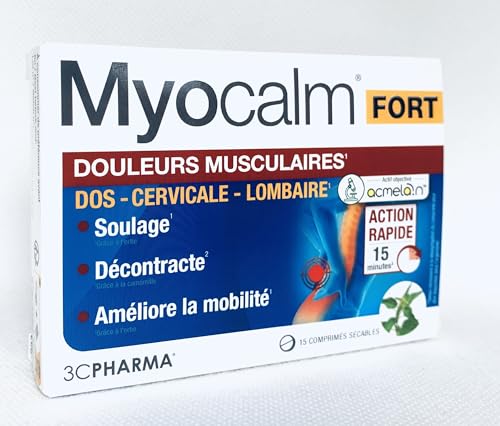 MYOCALM FORT - 3C Pharma - 15 Comprimés - Douleurs Musculaires Décontractant Musculaire Action Rapide Mobilité Contracture Musculaire