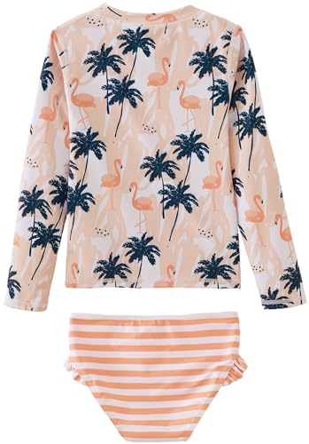 Image of UMELOK Toddler and Little Girls Rash Guard Sets with Bikini Bottoms Swimwear