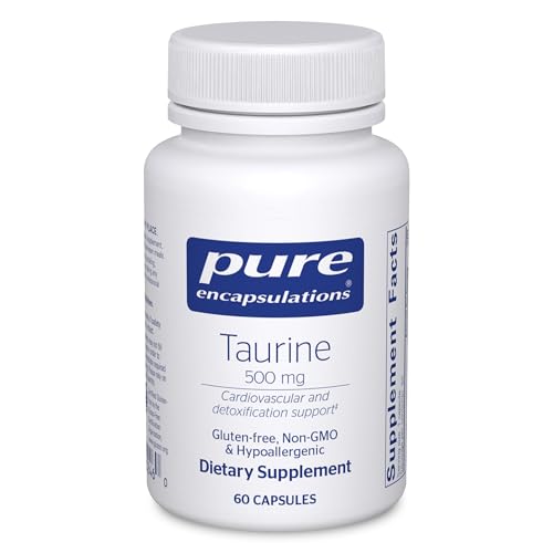 Pure Encapsulations Taurine 500 mg | Amino Acid Supplement for Liver, Eye Health, Antioxidants, Heart, Brain, and Muscles* | 60 Capsules