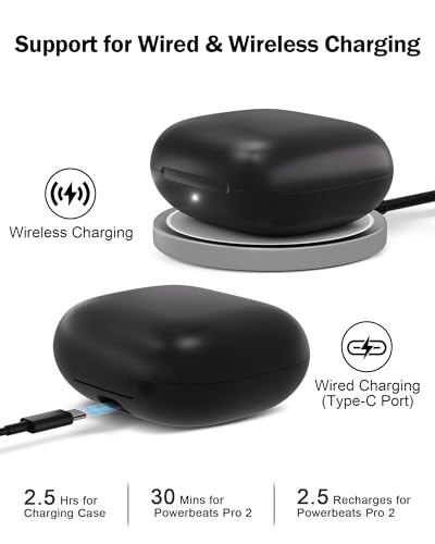 Image of Charging Case Replacement for Powerbeats Pro 2 : Wireless Earbuds Charger Case with Bluetooth Pairing Sync Button, 600mAh Battery, Earbuds Not Included