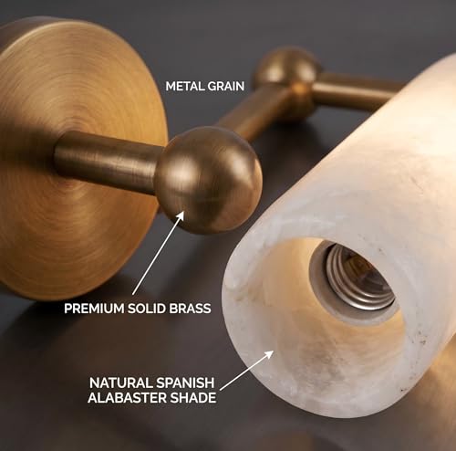 Image of Natural Spanish Alabaster Wall Sconce 12 inch Hardwired