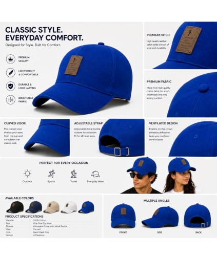 Image of Cap for Men Women Topi Unisex Head Branded Boy's Girl's Caps Adjustable Strap Summer Sports Cricket Gym Dance Cotton Free Size