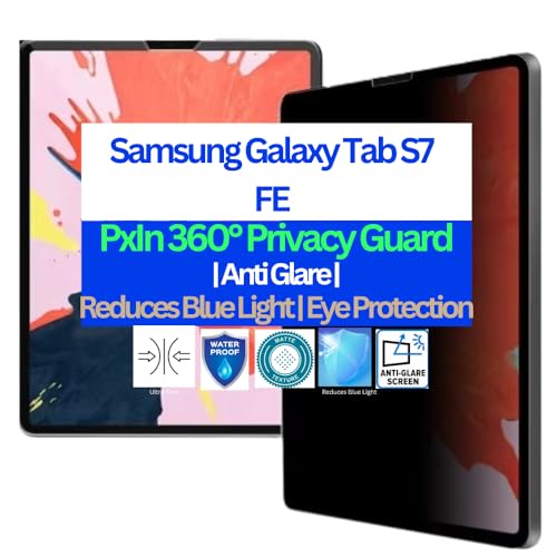 Image of PxIn Tablet Privacy Guard compatible with Samsung Galaxy Tab S7 FE | Privacy screen protector | Anti Glare | Anti Spy | Reduces blue light | Self healing from scratches | Eye Protection