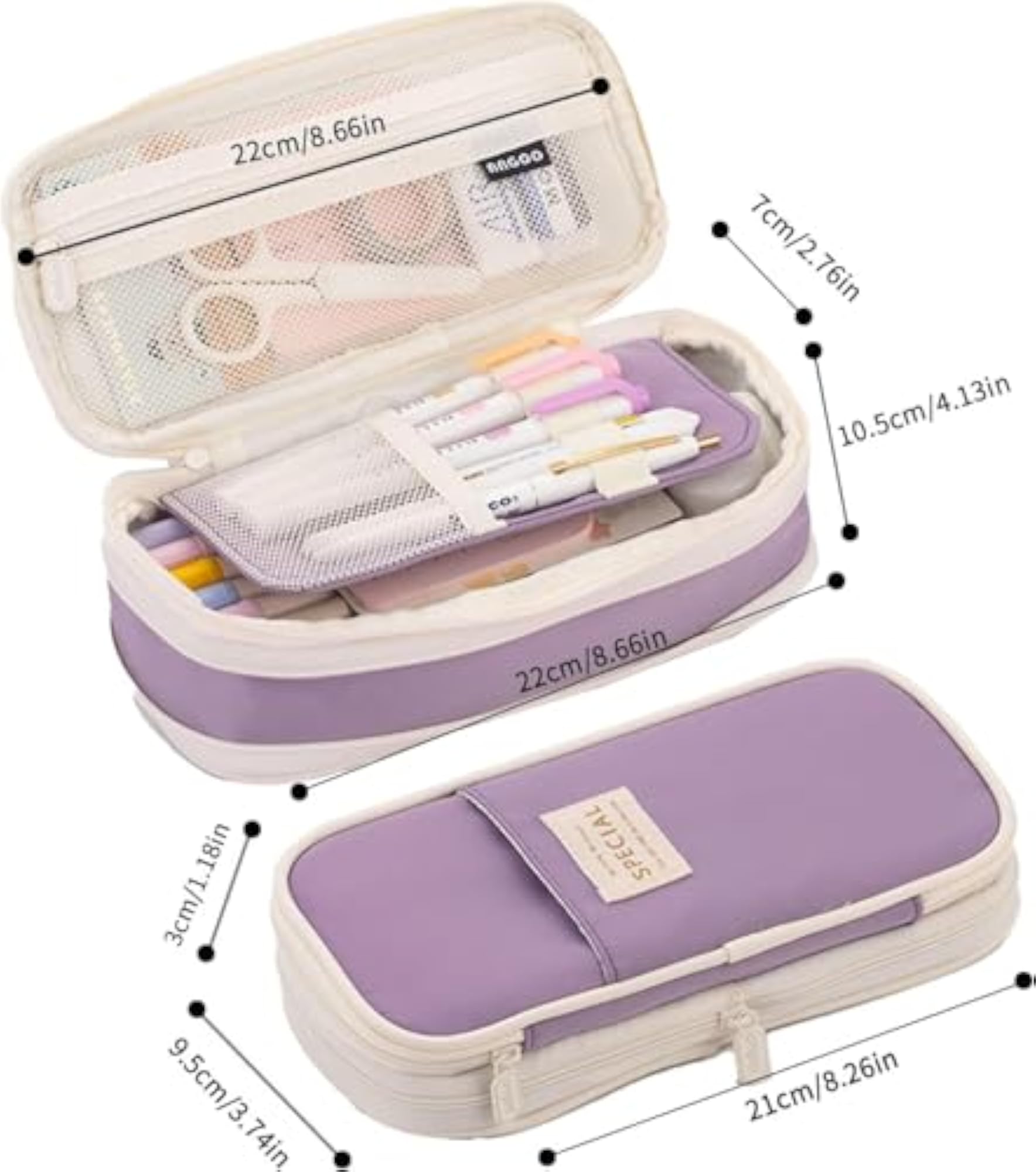 Large Capacity Nylon Pencil Pouch for Kids, Durable Gift