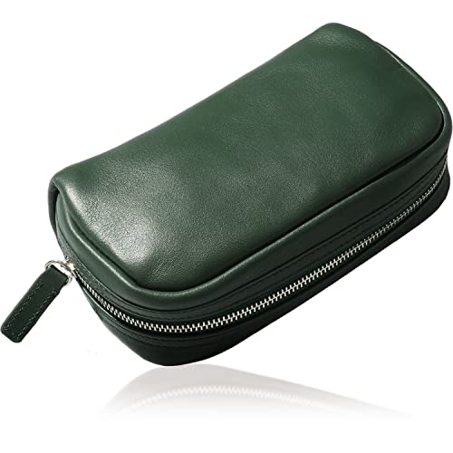 BLUE SINCERE（ブルーシンシア） スクエア ポーチ 小物入れ 本革 レザー メンズ レディース 長方形 マチあり 大容量 自立 ガジェットケース 化粧ポーチ コスメポーチ レザーポーチ/Xpee -エクスピー- PB5 (ディープグリーン)