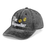 J.Ehonace Dog Mom Vintage Washed Cotton Baseball Cap - Adjustable Distressed Embroidered Dog Mother Hat for Women, Dog Lovers, and Moms