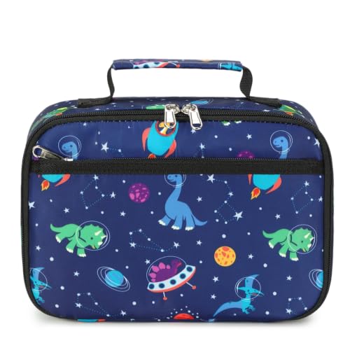 Image of CAMTOP Lunch Box Kids Boys Insulated Lunch Cooler Bag Reusable Lunch Tote Kit for School Travel (Blue Dinosaur)