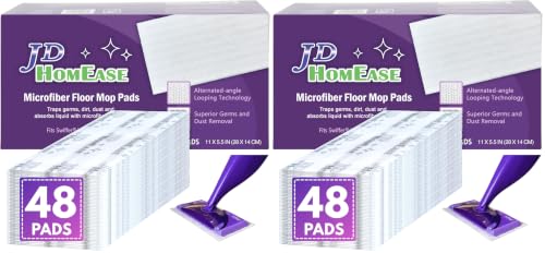 Image of 96 Pack Premium Microfiber Replacement Pads for Swiffer WetJet - Super Absorbent, Lint-Free, Durable-11 inchx5.5 inch, Perfect Fit Swiffer WetJet Mop - Safe on Hardwood, Tile, Vinyl