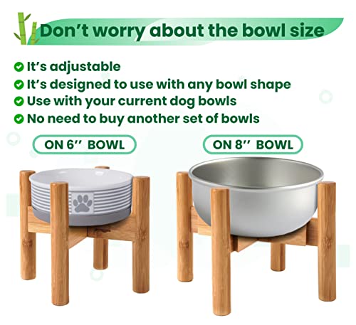Dog Feeder Bowl Stand for Small to Medium Dogs - Adjustable Width Fits 6 to 8 Inches Bowls, Holder for Raised Elevated… - Image 3