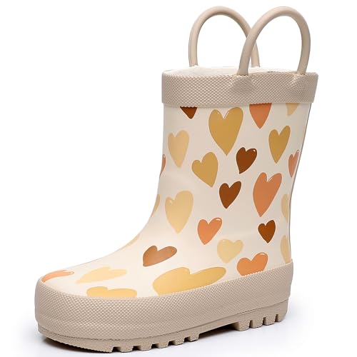 Image of RAINANGEL Toddler Rain Boots with Easy-On Handles, Waterproof Kids Rain Boots for Girls & Boys, Fun Printed & Colors Unisex-Child Outdoor Boots
