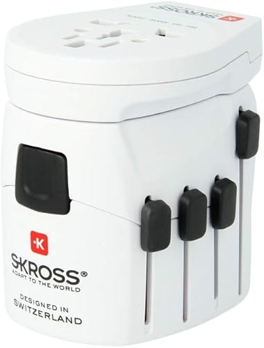 Skross Pro-World & USB Travel Adaptor, Blanco