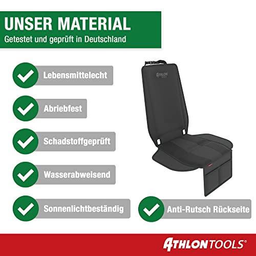 Image of ATHLON TOOLS Child seat pad with Side Protection - Optimal fit - Isofix Compatible - Thickly Padded - for Child Seats, Infant Carriers and Booster Seats - Designed in Germany