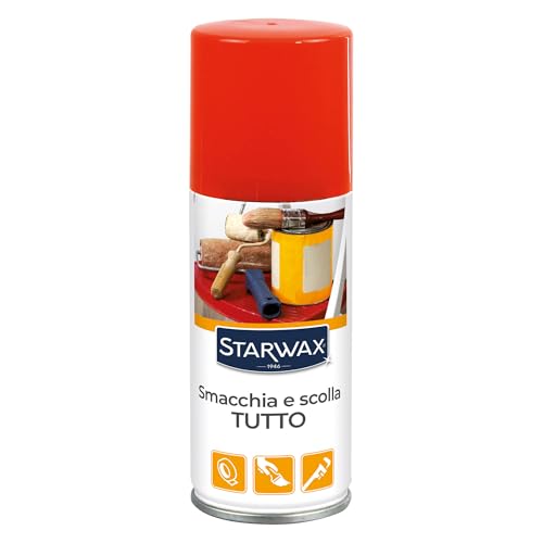 STARWAX - Spray smacchia e scolla tutto - Elimina le colle e le macchie tenaci - Ideale prima del lavaggio - Si usa su tessuti, pelle, legno, PVC, metallo - Profumo arancio - 100ml