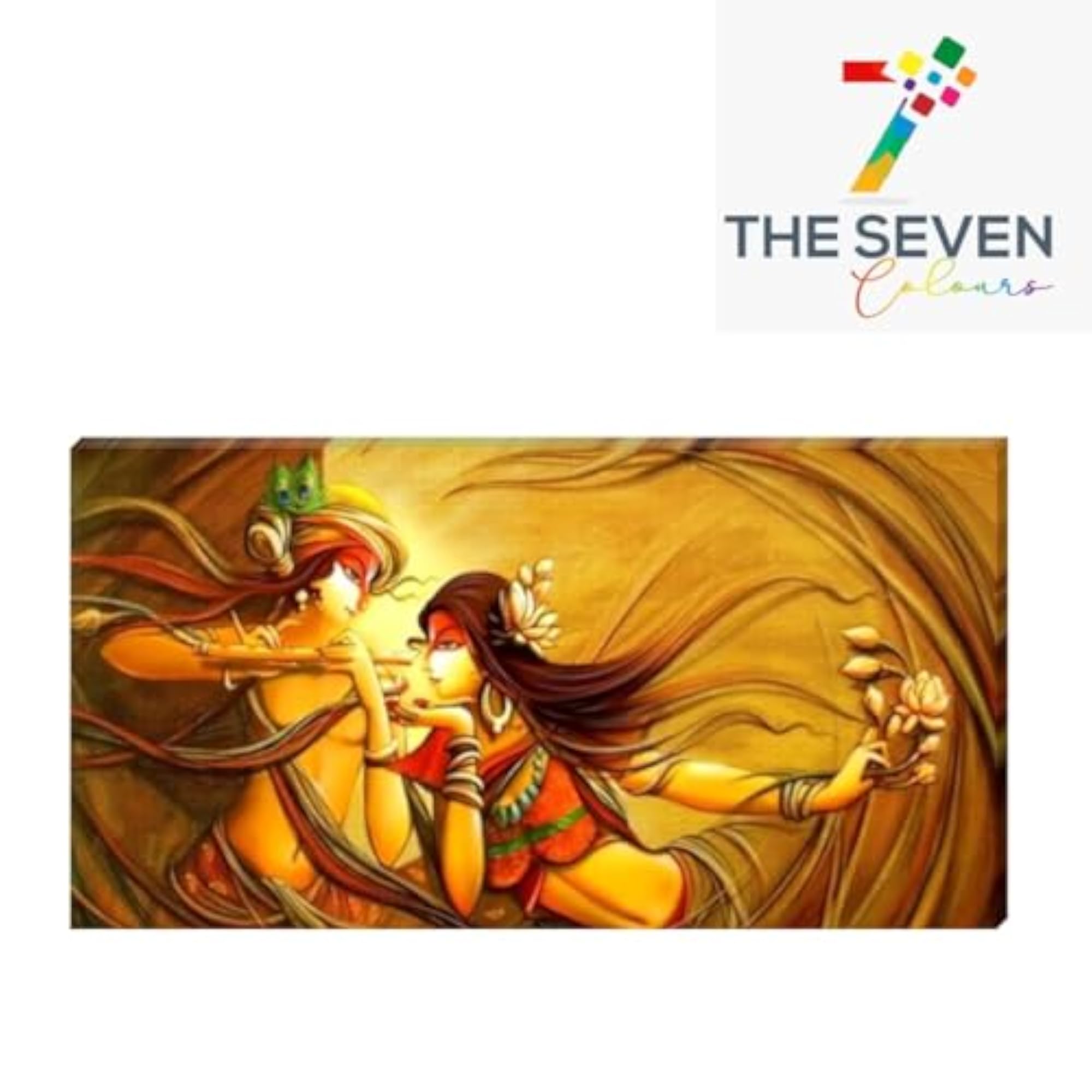 Radha Krishna Canvas Painting with Frame, Large Wall Art