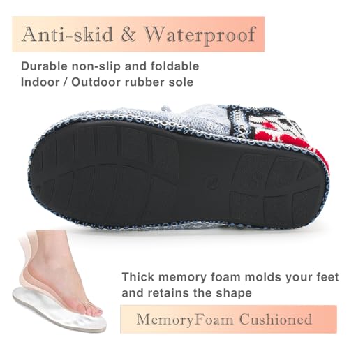 Cozylook Women's Bootie Slippers, Cozy House Shoes with Memory Foam, Plush Fleece Lining, Indoor/Outdoor Anti-Slip Sole3