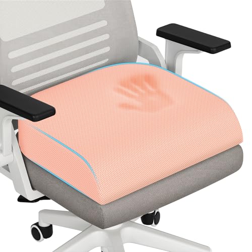 TranquilRelax XL Memory Foam Seat Cushion for Office Chair, 3.35-Inch, Pink