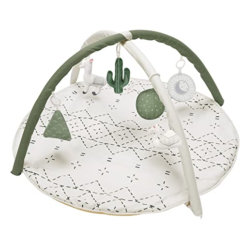 Image of Tummy Time Mat with 6 Toys, Macrame Baby Play Mat for Newborn, Baby Gym with 12 Milestone Cards, Stage-Based Sensory and Motor Skill Development Baby Play Gym, Non Slip Mat Washable, Green