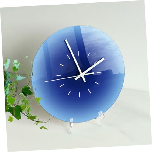 Horloge murale acrylique bleue salon moderne : objet déco avec kit complet - 6