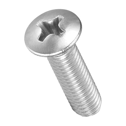 Image of METALLIXITY Semi-Countersunk Oval Head Machine Screws (M5-0.8x18) 50Pcs, 304 Stainless Steel Phillips Cross Recessed Machine Screw Bolts - for Furniture Assembly DIY Projects, Silver