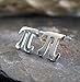 Pi Symbol Math Stud Earrings Polished Sterling Silver Handmade in USA