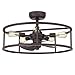 Quoizel NHR3124WT New Harbor 14" Fandelier with LED Lights, 40 Total Watts, Western Bronze