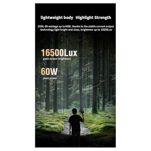 Luz LED de vídeo portátil COB de 60W con iluminación bicolor regulable de 2800K a 7500K 7