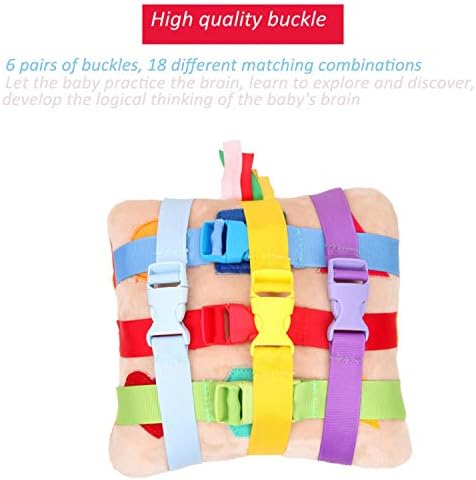EZLink Plush Soft Travel -Toy with Buckles-Basic Life Skills Children's Plush Travel Activity Game- Children Baby Toddler Educational Learning