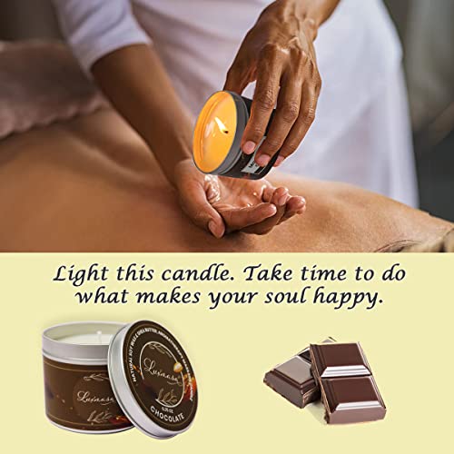Luxmasa Massage Oil Candle For Body Care, All Natural Soy Wax Scented Candle For Aromatherapy,Amazing Gift Wine Chocolate Scent 6.35Oz #TOP1