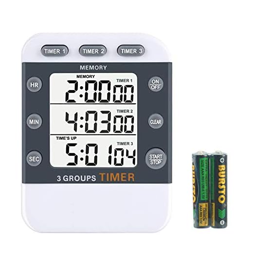 IWILCS Digital trippel kökstimer, kökstimer med stor LCD-skärm, digital köks-väckarklocka, trippelantal med magnet för matlagning, möte, klass, sportstudier för barn (batteri ingår)