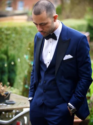 3 Piece Men's Slim Fit Suit One Button Suits for Men Jacket Single Breasted Vest Pants Tuxedo Set Wedding Prom Dinner3