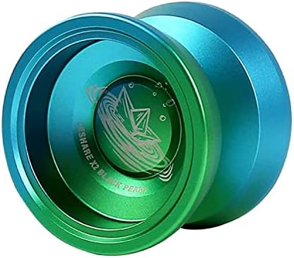 Professional Responsive Yoyo, Aluminum Yo Yo for Kids Beginner, Replacement Unresponsive Ball Bearing for Advanced Yoyo Players + 1 Glove + 5 Yoyo Strings (Blue-Green)