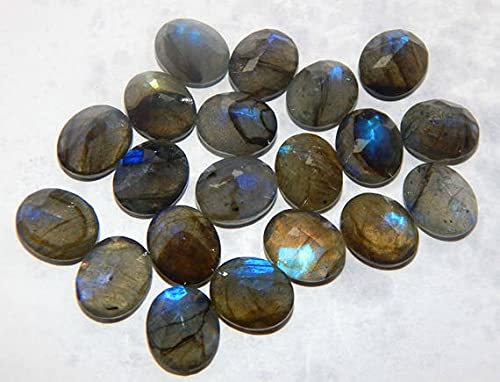 Labradorite naturelle ovale calibrée 10x12 mm sans défaut de sertissage