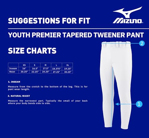 Pantalon de baseball Mizuno YTH fuselé à double couche aux genoux - 5