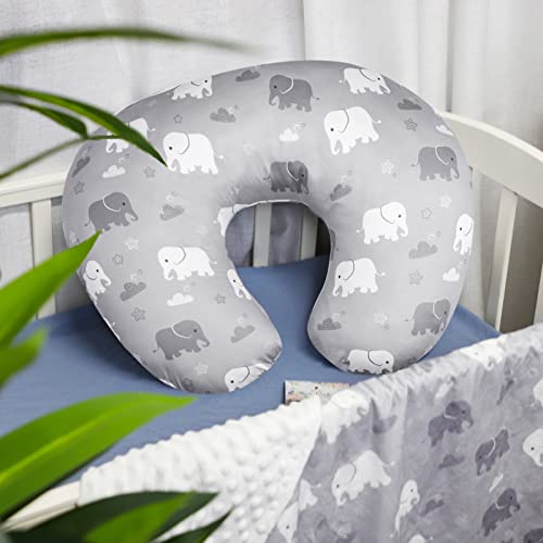 Image of Nursing Pillow Cover, Elephant Breastfeeding Pillow Slipcover for Baby Boys & Girls, Animal Nursing Pillow Case for Newborn, Soft Fabric Fits Snug On Infant, Washable & Breathable (ONLY COVER)