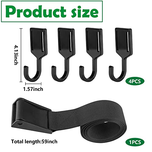 Denideliwu Treestand Gear Strap Hangers, Bow Hangers For Tree Stand, Multi-Hook Tree Stand Accessories For Hunting, Treestand Straps Holder With 4 Hooks For Saddle, Quiver, Backpack, Water Bottle #TOP1