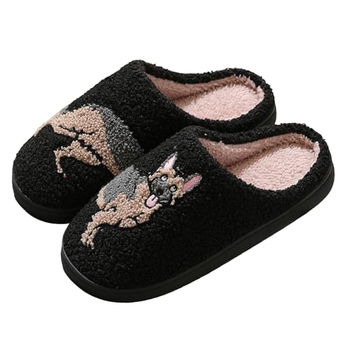 Figdews lammfell hausschuhe herren,Cute Dachshund Hausschuhe Frauen Männer Fuzzy Memory Foam Cartoon Tier Schlappen Neuheit Lustige Hund Pantoffeln Winter Warm Plüsch Pantoffeln