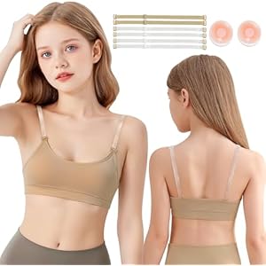 MOLLDAN Dance Bra for Girls 8-16 Years Ballet Gymnastics Sports with Adjustable Straps,Lining,Silicone Pads