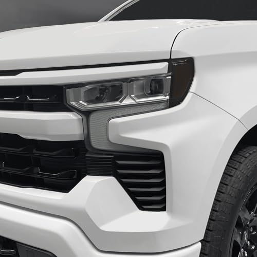 SlickMod PreCut Vinyl Smoke Tint for 2022-2025 Chevy Silverado 1500 Headlight (Dark Smoke, 2. Headlight Sidemarker)