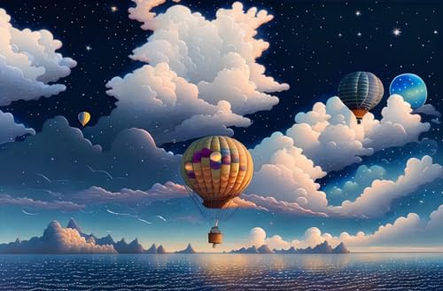 Poster montgolfière océan Meechi 50x70 en toile de qualité artistique