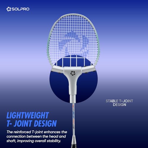 Image of SOLPRO Vanguard 8 Aluminium Badminton Racket for Beginners & Intermediate, Adult & Kids Shuttle Bat with Full Cover Bag, Lightweight Racket with Durable Frame for Practice & Match