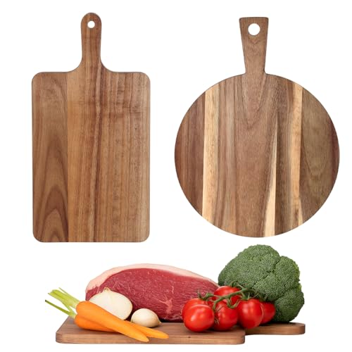 Set de 2 Tablas de Cortar de Madera con Mango miniatura 1